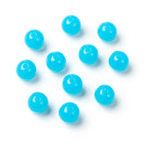 Round Plastic Beads 8mm Opaque Neon Blue 100/pk