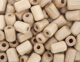 Czech Wood Cylinder Beads 6x9mm Natural 50/pk