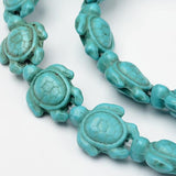 Turquoise Turtle Beads 14x18mm Blue (Synthetic/Dyed) 15-16" Strand