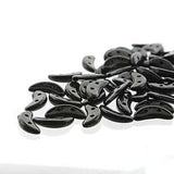 *Czech Crescent Beads Jet 5g Vial