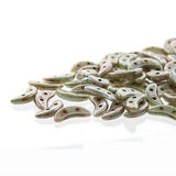 *Czech Crescent Beads Ultra Luster Green 5g Vial