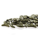 *Czech Crescent Beads Metallic Suede Gold 5g Vial