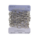 Chain Cable 7x9mm Links Rhodium 1m