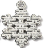Snowflake Enamel Pendant 20x16mm 5/pk
