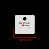 Earring Cards 1 5/8" "Handmade with Love" 100/pk