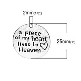 Memorial Pendant 25mm Heart In Heaven 1/pk