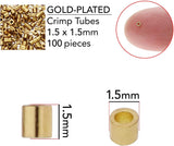 1.5mm Crimp Tubes Gold Plate 100/pk