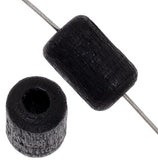 Czech Wood Cylinder Beads 6x9mm Black 50/pk