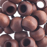 Czech Wood Barrel Beads 14x11mm Dark Brown 10/pk