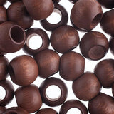 Czech Wood Barrel Beads 20x16mm Dark Brown 5/pk