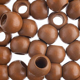 Czech Wood Barrel Beads 20x16mm Coffee 5/pk