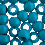 Czech Wood Barrel Beads 20x16mm Turquoise 5/pk