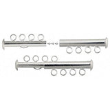 Silver 4 Strand Slide Clasp 1/pk
