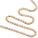 Metal Rhinestone Banding Metal 2mm Gold AB by the Yard