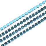 Metal Rhinestone Banding Metal 2mm Blue Zircon 10yd/pk