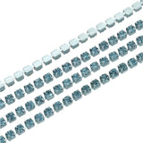 Metal Rhinestone Banding 2mm Aquamarine 10yd/pk