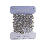 Chain Curb 4x7mm Links Rhodium 1m