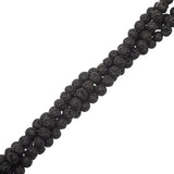Lava Rock Black Beads 4mm Round (Natural) 15-16" Strand