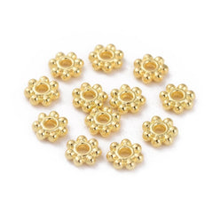 Metal Flower Spacers 4.5mm Gold 100/pk