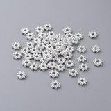 Metal Flower Spacers 4mm Silver 100/pk