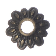 Bead Caps Daisy Flower 8mm Antique Brass 20/pk