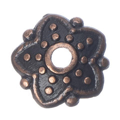 Bead Caps Fluted Flower 8mm Antique Copper 20/pk