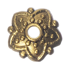 Bead Caps Fluted Flower 8mm Antique Gold 20/pk