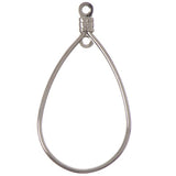 20x36mm Silver Teardrop Hoop 50/pk