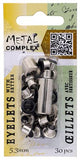 Gunmetal Eyelets Set with 5.3mm Hole 30/pk