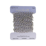 Chain Curb 3.5x5mm Links Rhodium 1m