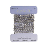 Chain Rolo 2x2.5mm Links Rhodium 1m