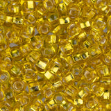 8/0 Czech Seed Beads #1013V Silver Lined Yellow 22g