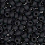8/0 Perles de Rocailles Tchèques #1025V Opaque Noir Mat 22g