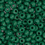 8/0 Czech Seed Beads #170 Opaque Medium Dark Green 22g