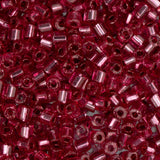 10/0 Czech 2 Cut Seed Beads Silver Lined Light Red 22g
