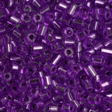 10/0 Czech 2 Cut Seed Beads Silver Lined Mauve Blue 22g