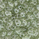 *Czech Miniduo Beads Crystal Green Luster 8g