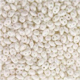 *Czech Miniduo Beads Chalk White Luster 8g