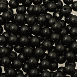 Round Plastic Beads 8mm Opaque Black 1000/pk