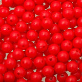 Round Plastic Beads 8mm Opaque Fluorescent Red 1000/pk