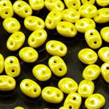 *Czech Miniduo Beads Lemon Luster 6g