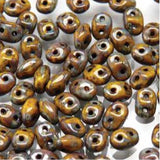 *Czech Miniduo Beads Lemon Picasso 8g