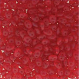 *Czech Miniduo Beads Ruby Matte 8g