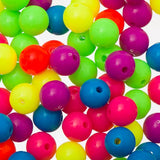 Round Plastic Beads 8mm Opaque Neon Mix 100/pk
