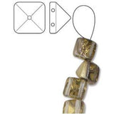 *Czech Pyramid Stud Beads 6mm Crystal Amber 25/strand