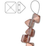 *Czech Pyramid Stud Beads 6mm Crystal Capri Gold 25/strand