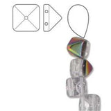 *Czech Pyramid Stud Beads 6mm Crystal Vitrail 25/strand