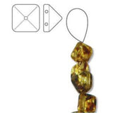 *Czech Pyramid Stud Beads 6mm Crystal Picasso 25/strand