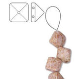 *Czech Pyramid Stud Beads 6mm White Terracotta Red 25/strand