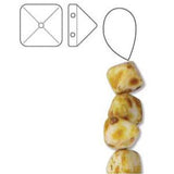 *Czech Pyramid Stud Beads 6mm White Picasso 25/strand